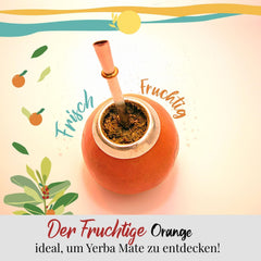 ORIGEENS BIO YERBA MATE cu portocale 200 G - Ceaiul fructat I Ceai organic Yerba Mate neprăjit, fără tulpini și praf I Băutură energizantă și detoxifiantă