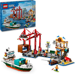 LEGO City Hafen mit Frachtschiff, Bauspielzeug für Jungen und Mädchen ab 8 Jahren, Geschenkidee für Kinder, Containerkran, Spielzeugschiff und 8 Minifiguren 60422 Bausets Besuche den LEGO-Store Standardtitel