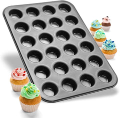 Zenker 6541 Black Metallic 24Er Mini-Muffinform – Antihaftbeschichte Für Perfekte Mini-Muffins, Ø 4,5 cm, Made in Germany Formen und Backbleche Naty Shop