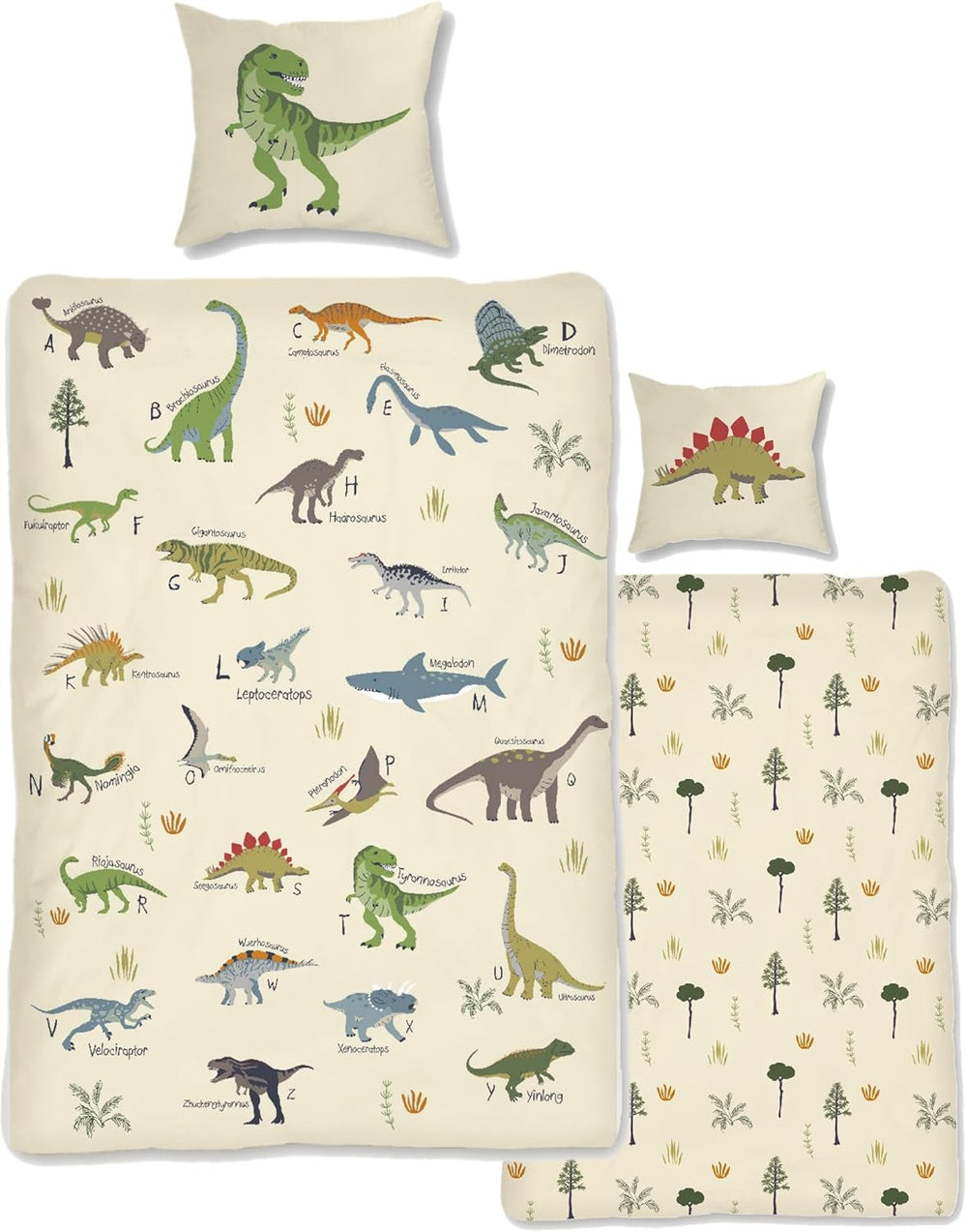 Skybrands Dino Bettwäsche 135X200 Jungen Bettwäsche Dinosaurier Baumwolle 2Tlg Kinder Bettwäsche Dinosaurier 135X200 + Beutel Naty Shop Default Title