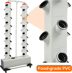 Hydroponisches Wachstumssystem mit 56 Kapseln – Vertikaler Hydrokultur-Turm mit 30 l Wassertank, Hydroponisches Wachstumssystem für den Garten, Aeroponisches Wachstumsset für Kräuter, Obst und Gemüse