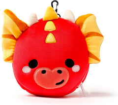 Puckator Relaxeazzz Adoramagics pernă de călătorie rotundă din pluș și mască de ochi cu motiv de dragon - mască de somn din pluș pentru avion - pernă de zbor pentru copii și adulți - mască de somn drăguță Perne calatorie Naty Shop