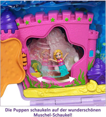 Polly Pocket Sarg Wickeltasche aus Muscheln unter Wasser 2 Puppen 1 U-Boot Polly Pocket Meerjungfrau Spielzeug 4 Jahre altes Spielzeug GNH11 Naty Shop Puppen