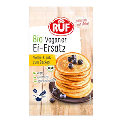 RUF Bio Veganer Ei-Ersatz, 100 % pflanzlicher Vollei-Ersatz, Ei-Ersatz-Pulver zum Backen, Kochen, Panieren & für Desserts, entspricht 4 Eiern