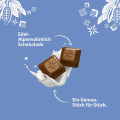 Schogetten Premium Alpenmilch Schokoladentafel, 100g, einzeln portioniert. Eine Freude. Stück für Stück.