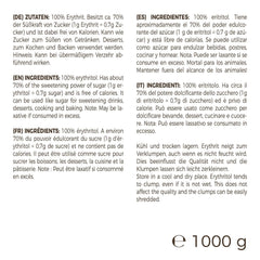 Greatvita Erythritol 1000 G | Kalorienfreie Süßungsmittel & Zucker-Alternative | Zahnfreundlich, Gut Löslich & Glutenfrei | Ideal für Getränke, Desserts und gebackene Süßstoffe Naty Shop