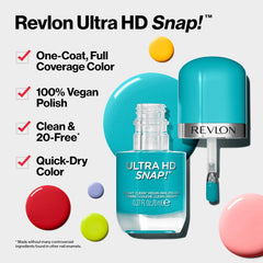 Revlon Ultra HD Snap Nagellack, langlebige vegane Formel, schnell trocknend und vollständige Deckkraft in einer Schicht, Farbe (8 ml), Rot und Schwarz (014), Unisex