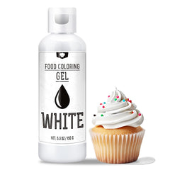 Lebensmittelfarbe Gel - 150G Konzentrierte Gel Lebensmittel Farben Zum Backen, Kuchen Dekorieren, Kekse Und Macaron - Zuckerfreie Lebensmittelfarbe Für Getränke, Osterei, DIY Seifen Und Basteln (Weiß) Naty Shop Weiß