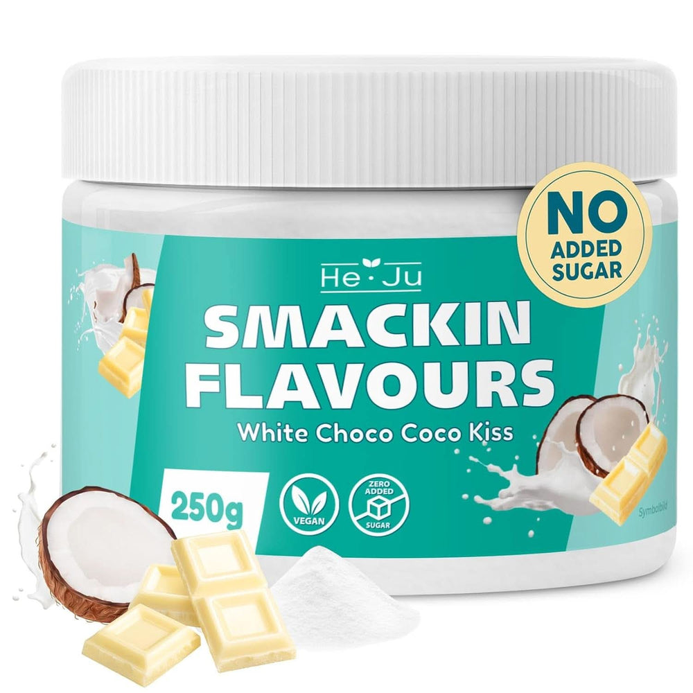 He-Ju, Pulver mit weißem Schokoladen- und Kokosgeschmack, 250 Gramm Aromen Naty Shop
