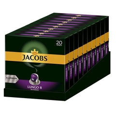 Kaffeekapseln Lungo Intenso, Intensität 8 von 12, 200 Nespresso®* kompatible Kapseln, 10 x 20 Getränke & Kapseln Lungo Intenso, Intensität 8, 100 Nespresso®* 10er Pack, 10 x 10 Getränke