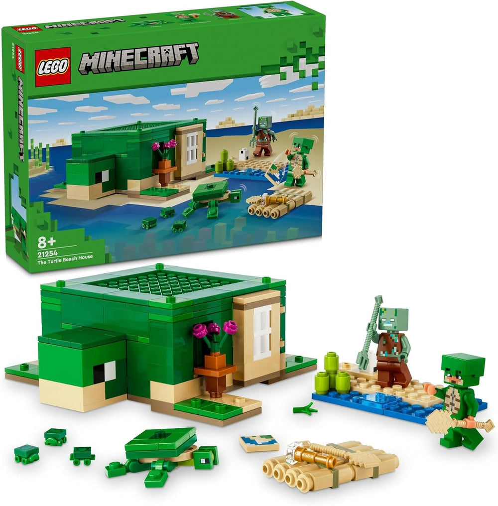 LEGO Minecraft Das Schildkröten-Strandhaus, Spielzeughaus mit Zubehör für Mädchen und Jungen ab 8 Jahren, Set mit Tieren und Videospielfiguren, Geschenk für Gamer 21254 Bausets Besuchen Sie den LEGO-Store Single