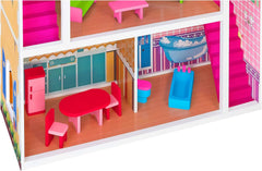37916 – Puppenhaus – Holz – 3 Regale, – 17 Zubehör Puppenhäuser Naty Shop
