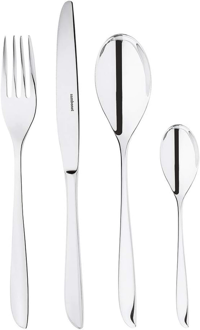 Sambonet 52163-81 Leaf - Set de tacâmuri Monobloc din oțel inoxidabil 18/10 Naty Shop Set 6 persoane - 24 bucăți