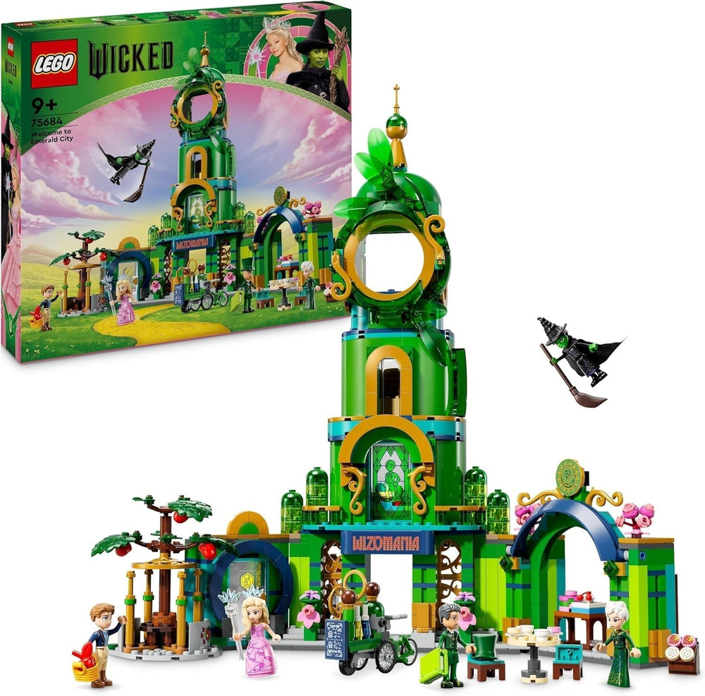 LEGO Wicked Welcome to Emerald City, jucărie cu turn, Glinda și Elphaba mini păpuși, cadou pentru fanii filmului și fete și băieți de la 9 ani, care iubesc casele de păpuși 75684 Seturi de constructie Besuche den LEGO-Store Titlu implicit