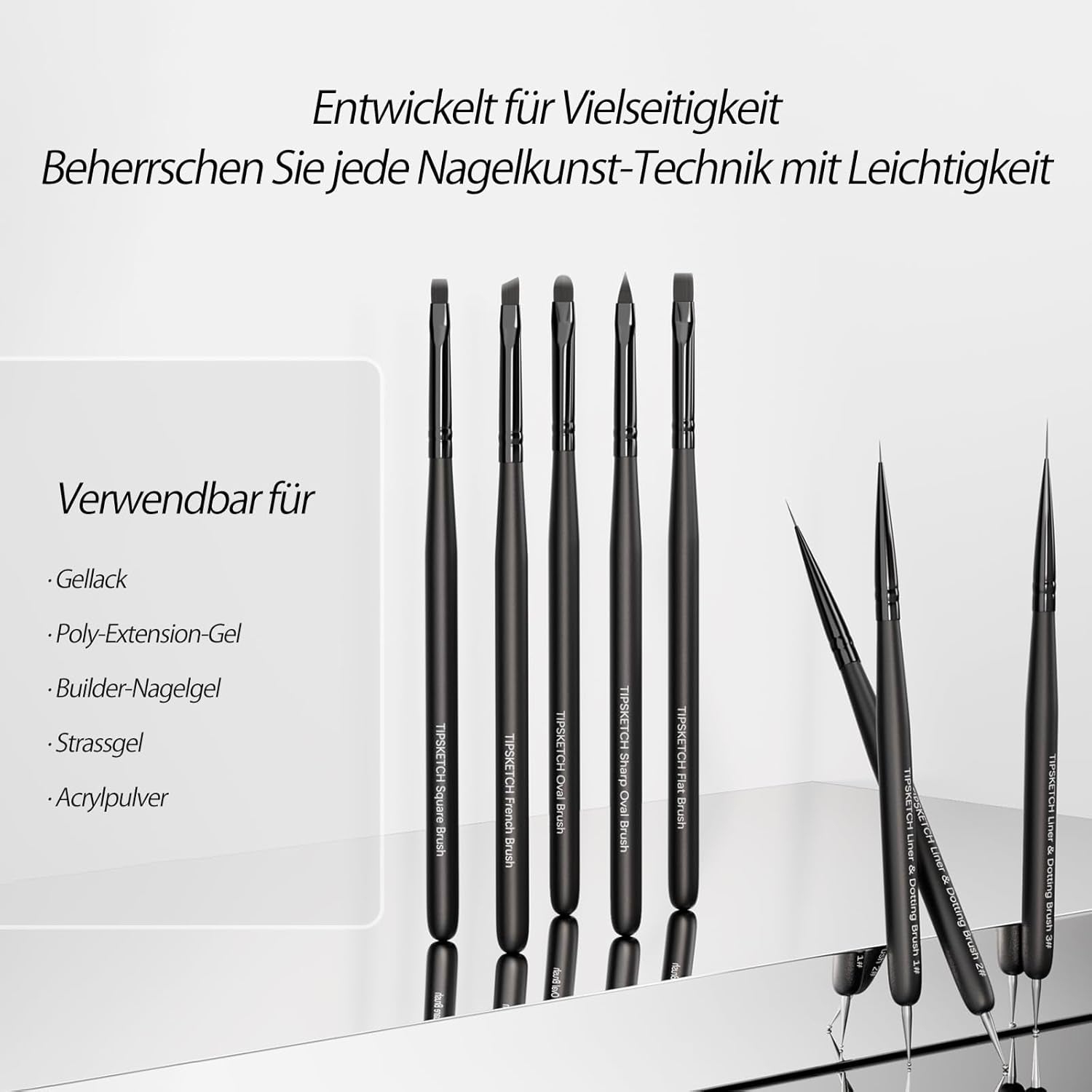 Nagel Pinsel 8 Stück Pinsel Für Gelnägel,Nageldesign Gel Pinsel Dotting Painting Line Pen Für Nagellack Gel Acryl Nagel Pinsel Nailart Kit Acryl Pinsel Fineliner Nägel Selber Machen