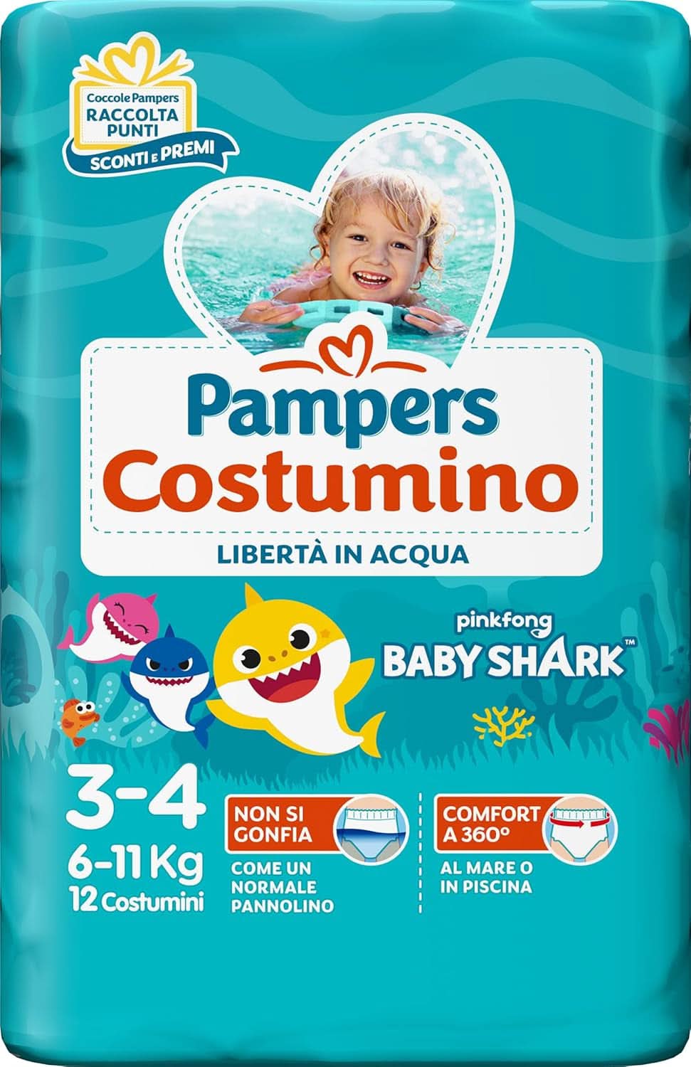 Pampers, Il Costumino, 12 Stück, Größe 3 (6-11 kg) Mutter und Kind Naty Shop