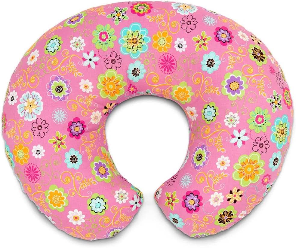 Boppy Original Support Suport pentru alăptare Rainbow pentru bebeluși, formă ergonomică cu căptușeală, confort pentru mamă și copil Accesorii Hrana si Alaptare Bebe Naty Shop Fantasia Flowers