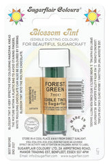Colorant alimentar pudră Sugarflair Blossom Tint Dusting Verde Pădure - Pudră de colorant alimentar pentru decorarea pastei de zahăr colorate, fondantului, glazurii, ciocolatei, cremei de unt, macaroanelor - 7ml
