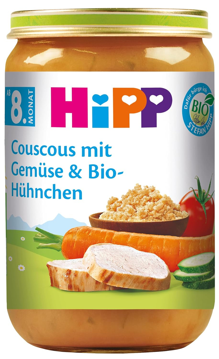 HiPP Couscous mit Gemüse und Bio-Hähnchen, 6er Pack (6 x 220g)