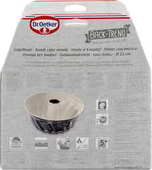 Dr. Oetker Gugelhupfform Ø 22 Cm BACK-TREND, Backform Für Gugelhupf, Runde Bundform Aus Stahl Mit Keramisch Verstärkter Antihaft-Beschichtung (Farbe: Creme/Anthrazit), Menge: 1 Stück Formen und Bleche zum Backen Naty Shop