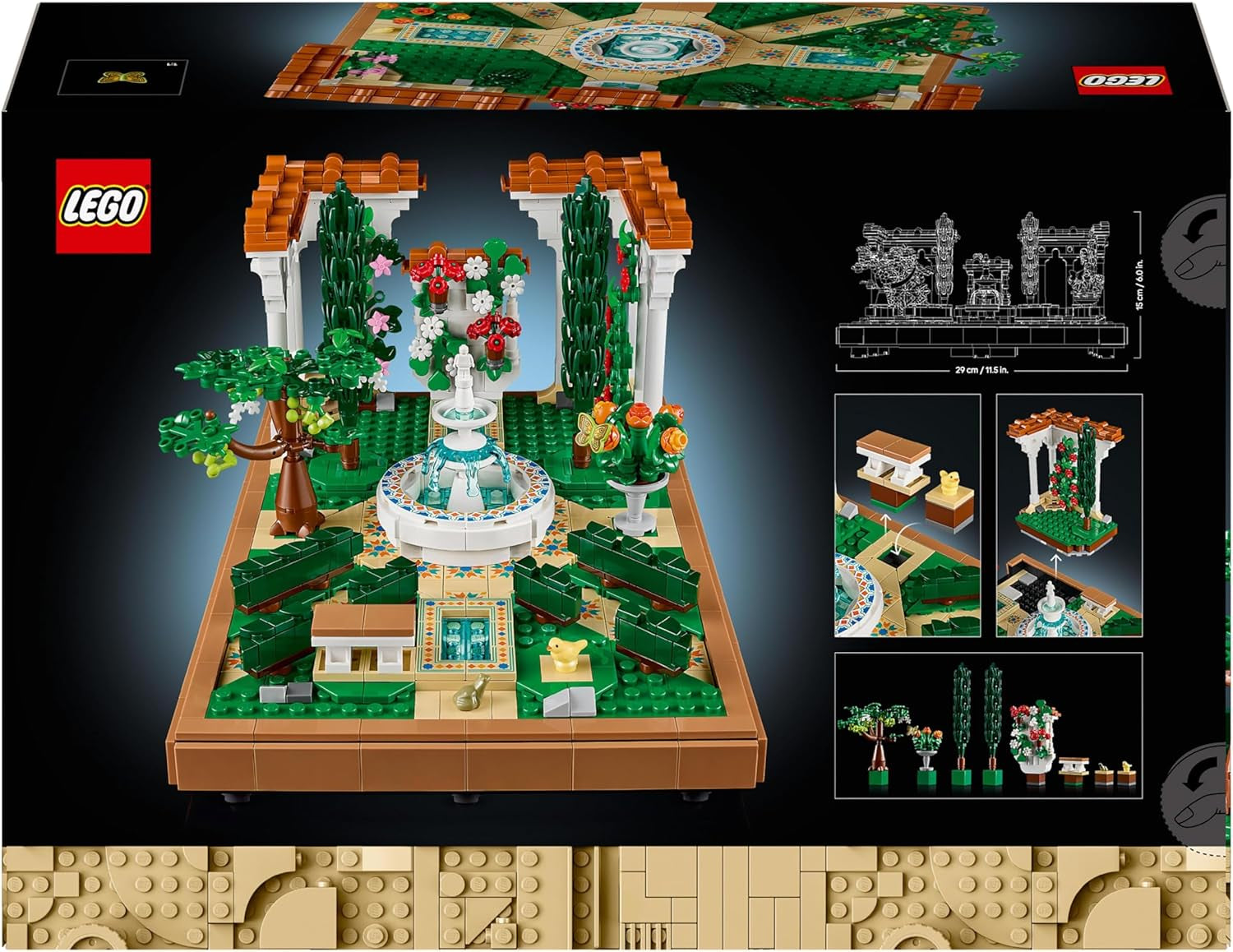 LEGO Icons Fountain Garden - Set de construcție în miniatură pentru adulți cu frunze, chiparoși, copaci, liane, flori - Idee creativă de cadou pentru ziua de naștere, cadou de casă pentru femei, bărbați - 10359 Seturi de constructie Besuche den LEGO-Store