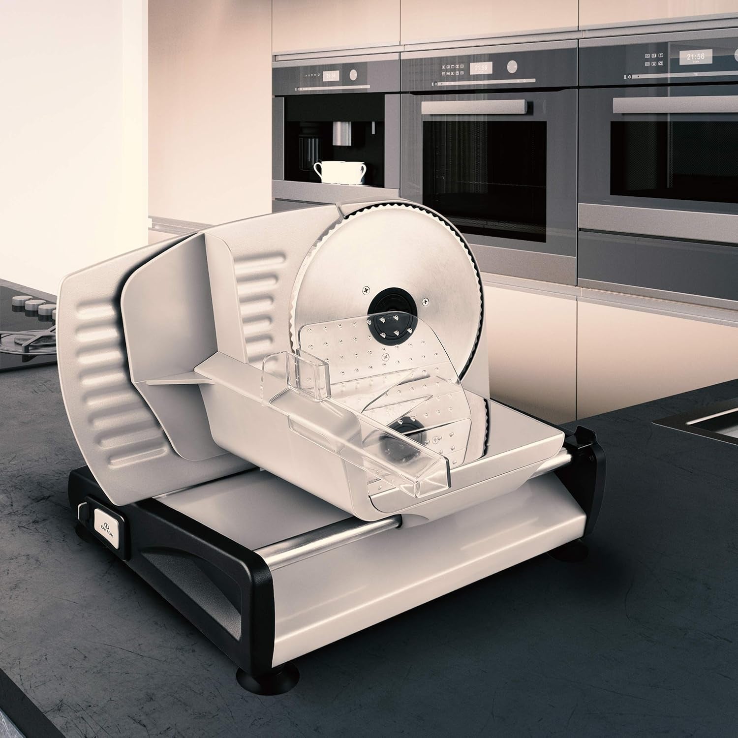 Venga! Feliator electric universal, oțel inoxidabil, lamă din oțel inoxidabil de 19 cm, control al grosimii tăierii până la 15 mm, 150 W Rasnite si Feliatoare Naty Shop