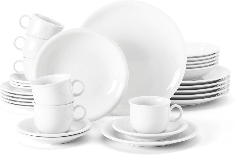 Set de veselă combinat Seltmann Weiden 001.716175 Compact White, 30 de piese, alb/simple