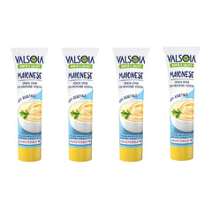 Eifreie Soja-Mayonnaise auf pflanzlicher Basis, ideal für Veganer und Vegetarier, vielseitig in der Küche einsetzbar, 4 x 150 ml