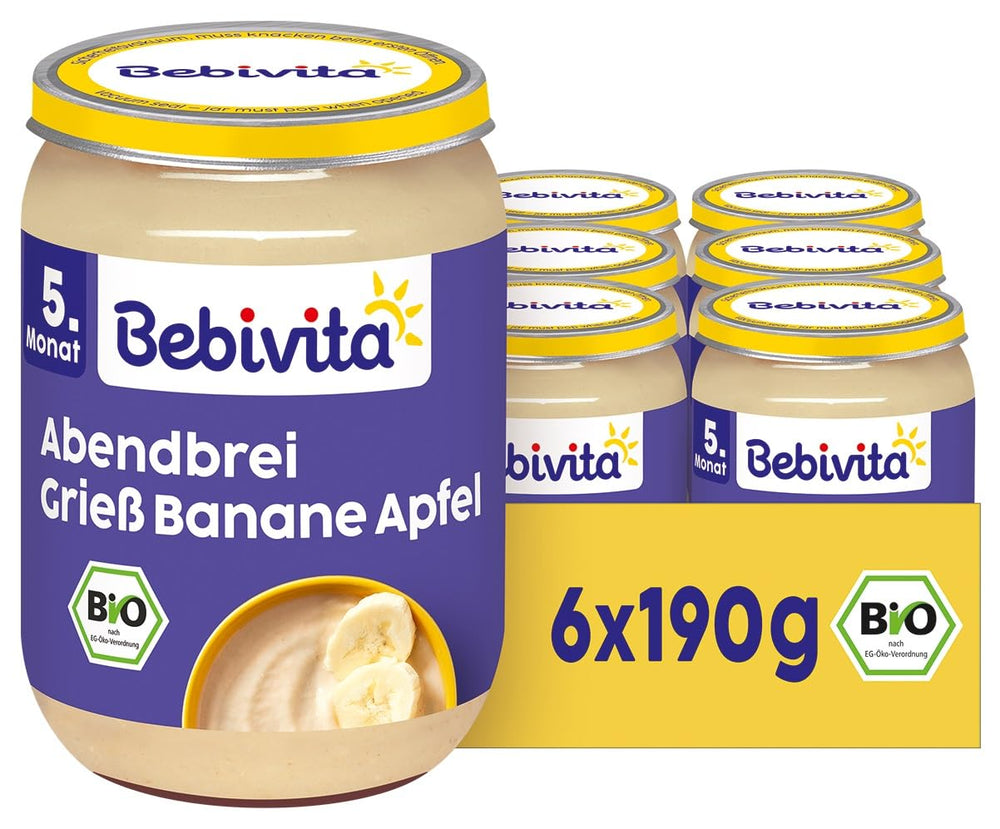 Grieß-Bananen-Apfel-Abendbrei, 190g 6er Pack (6x190g)