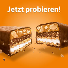 Knoppers Erdnussriegel – 1 x 200 g (5 Riegel) – Milchschokoladenriegel mit Erdnusscreme, gehackten gesalzenen Erdnüssen, Karamell und Milchschokolade