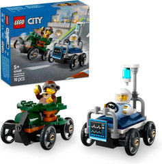 LEGO City Flugzeug vs. Krankenhausbett-Rennwagen-Set – Seifenkistenspielzeug für Jungen und Mädchen ab 5 Jahren – Bausatz mit 2 Minifiguren – Geburtstags- und Weihnachtsgeschenk 60459 Bausätze Besuche den LEGO-Store Standardtitel