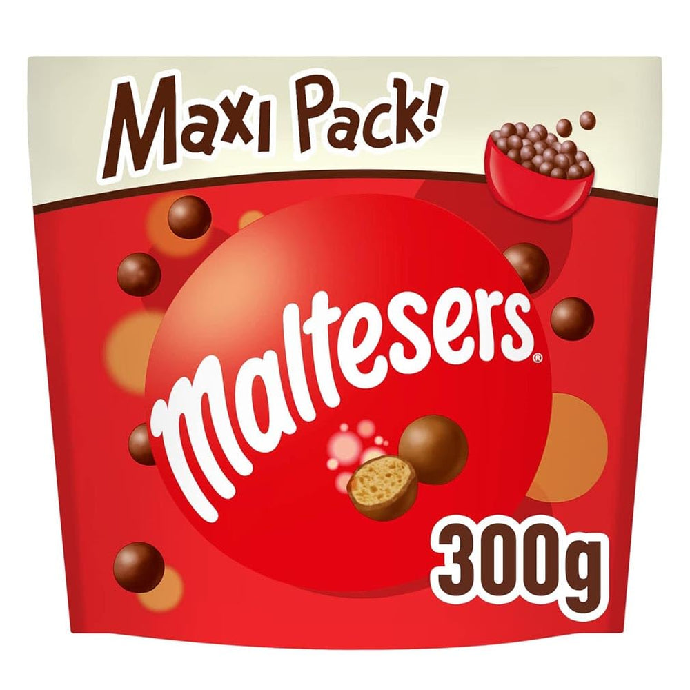 Maltesers, Schokokugeln mit knusprig-leichtem Kern, luftiger Schoko-Snack, 1 Packung (1 x 300g)