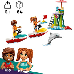 LEGO Friends Rettungsschwimmer-Aussichtsturm mit Jetskis, Kinderspielzeug, Geschenkidee für Mädchen und Jungen ab 5 Jahren mit 2 Figuren und einem Delphin, Jetski-Spielzeug 42623 Bausets Besuchen Sie den LEGO-Store