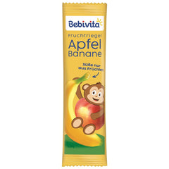 Apfel- und Bananenriegel (20 x 25 g), nur mit Früchten gesüßt, perfekter Snack für zwischendurch, zubereitet aus streng kontrollierten und ausgewählten Zutaten.
