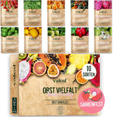 Obst Samen-Set I 10 Sorten Obstsamen I Premium Obst-Saatgut I Pflanzen Kit Inkl. - Erdbeersamen, Melonensamen, Physalis, Drachenfrucht I Pflanzen Saat I Ideales Samen-Set Geschenk