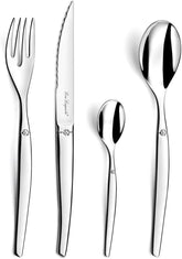 Lou Laguiole Jet – 24-teiliges Besteckset, polierter Stahl, Küche Naty Shop