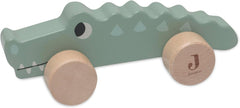 Jollein 112-001-67090 Jucărie din lemn pe roți, verde Jucarii Bebe Naty Shop