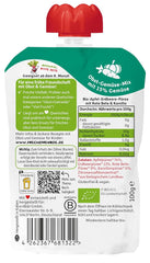 FRECHE FREUNDE Bio-Quetsch-Früchtebeutel mit Äpfeln, Erdbeeren, Roter Bete und Karotte, Obst- und Gemüsepüree im Quetschbeutel für Babys ab 6 Monaten, vegan, 6er-Pack (6 x 100 g)
