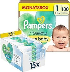 Virtuelles Paket: Harmony Größe 1 und Aqua Wet Wipes