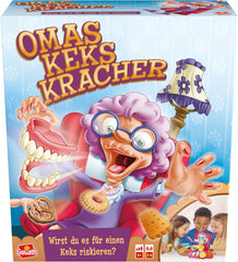 Oma Goliaths Kekse – Lustiges Partyspiel ab 4 Jahren, spannendes Reaktionsspiel für die ganze Familie, Geschenkidee zum Geburtstag, Brettspiele für 2 bis 4 Spieler – 15 Min