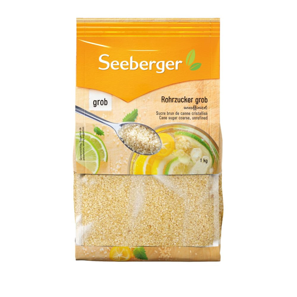 Seeberger Rohrzucker Grob 5Er Pack: Vollrohrzucker Besonders Aromatisch - Ideal Für Cocktails Und Zum Backen - Grob - Unraffiniert, Vegan (5 X 1 Kg) Süßstoffe Naty Shop 1 Kg (5Er-Pack)
