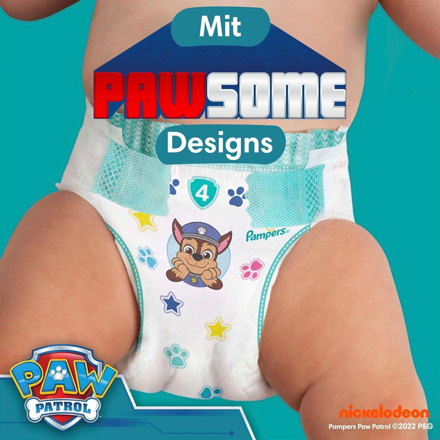 Pampers Paw Patrol (Baby-Dry), scutece mărimea 6 (13Kg-18Kg), ediție limitată, 164 de scutece, protecție completă împotriva scurgerilor până la 12H Mama si Copilul Naty Shop