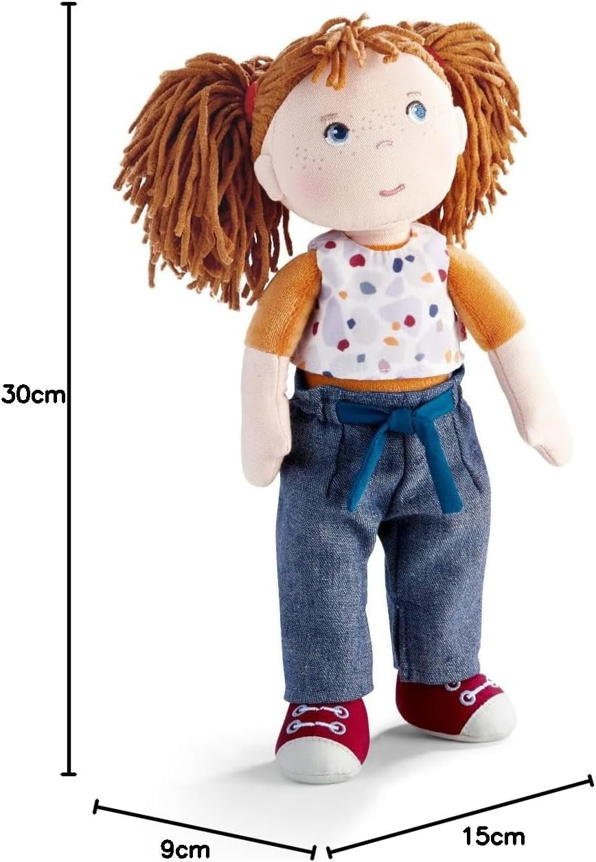 Păpușă HABA Malou - Păpușă mare de cârpă de 30 cm cu care te poți juca și pe care o poți îmbrățișa - Materiale moi și lavabile - Alternativă ideală la o păpușă de pluș - Potrivit pentru copii cu vârsta de 1,5 ani și peste - 2010818001 Papusi Naty Shop