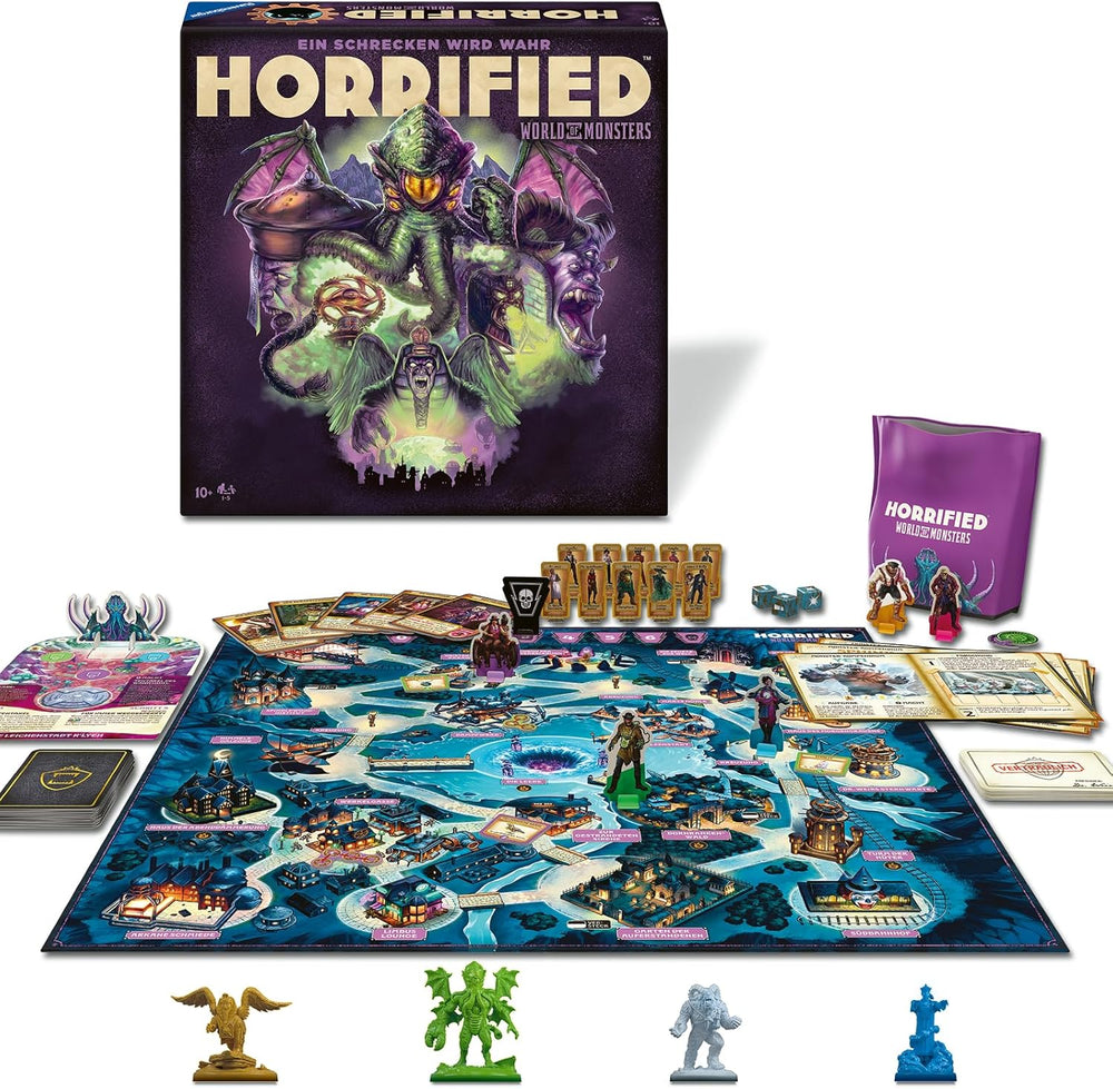 Ravensburger 22892 – Horrified: Welt der Monster – Kooperatives und süchtig machendes Brettspiel ab 10 Jahren für Spieleabende mit Freunden oder der Familie für 1–5 Horrified-Fans