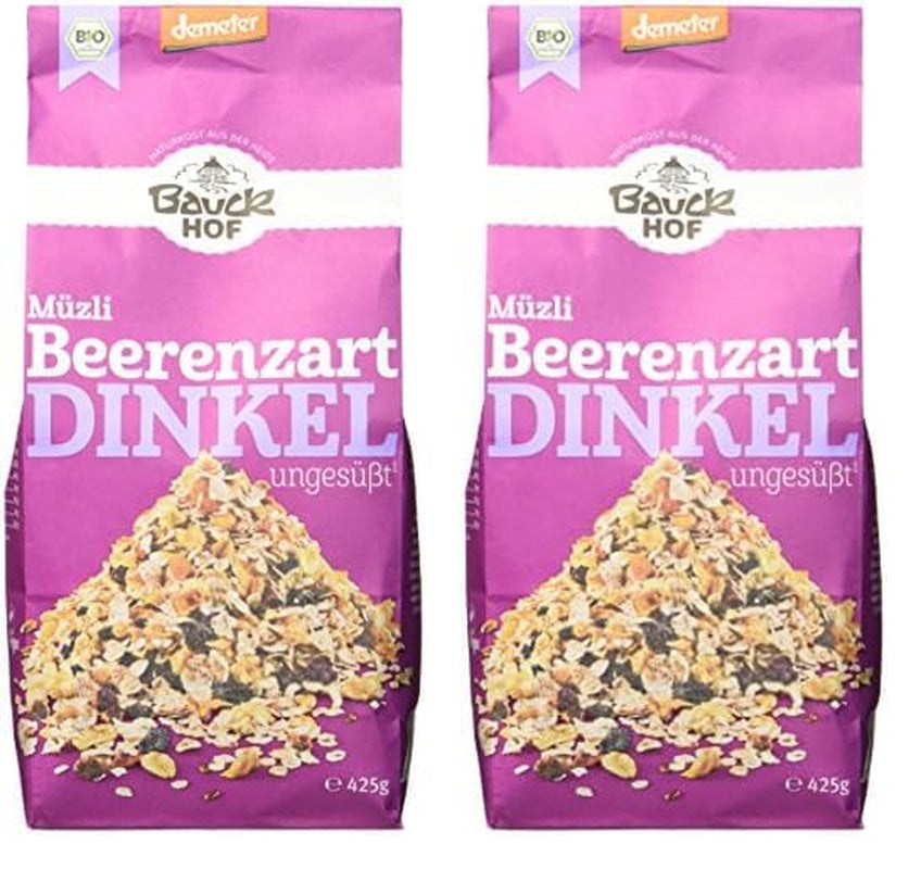 Dinkelmüsli mit Beeren, ungesüßt, 425g (2er Pack)
