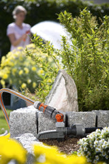 Racord robinet Gardena cu opritor de apă, ieșire apă: conexiune pentru dop de apă (cod articol 8254), ieșire apă (cod articol 8250, 8266), parte a sistemului de conducte (05327-20), gri