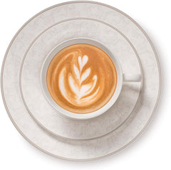 Serviciu de cafea Ritzenhoff & Breker Isabella, 18 piese, veselă din porțelan fin, alb cu ornamente, 37 x 26 x 25 cm