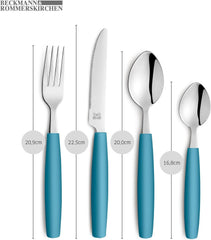 Beckmann & Rommerskirchen 2515 VALOA Besteck Set 4 Personen | 16-teilig | Öl | Spülmaschinenfest | Hochglanzpoliert | Essbesteck: 4X Messer, Gabel, Esslöffel, Kaffeelöffel Kitchen Naty Shop