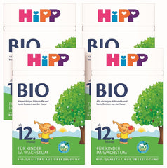 HiPP Bio-Wachstumsmilch (4 x 600 g) nach 12 Monaten mit Kalzium, Eisen, Vitamin C und D für heranwachsende Kleinkinder, beste Bio-Qualität