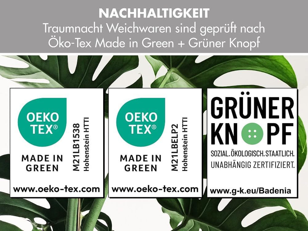 Traumnacht Cozy - Set de pat 4 sezoane, 1 X plapumă divizibilă 135 X 200 Set și 1 X pernă 80 X 80 Cm, certificat Ã-ko Tex, alb, dezvoltat în Germania ,( pachet de 2 ) Plapumi si pilote Naty Shop